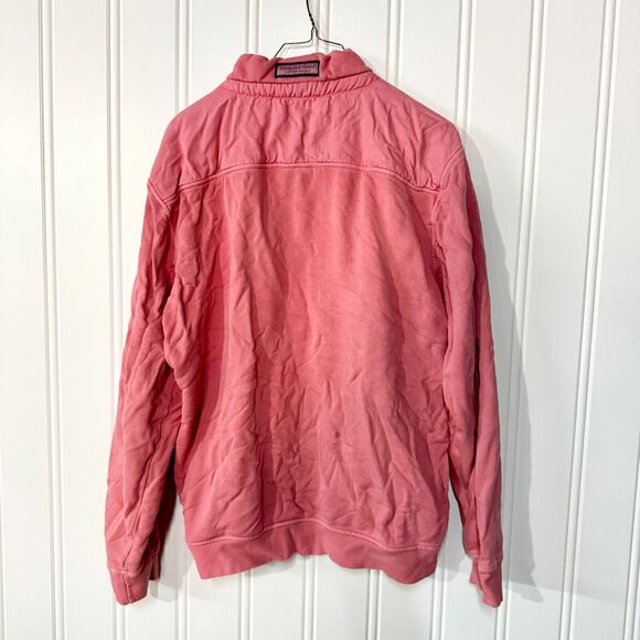 VINEYARD VINES Sweater Mens Size Medium Pink High Neck 1/4 Pullover Cotton - Picture 3 of 3